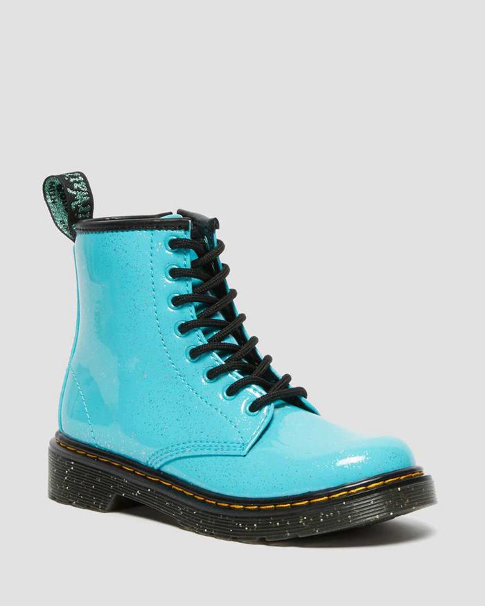 Dr Martens Kids Junior 1460 Glitter Lace Up Boots Blue - 32495BUQD